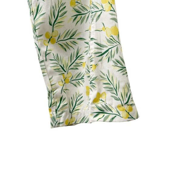 Cali 1850 Tropical Palm Leaf Linen Blend Straight Leg Pants Drawstring Waist XS - Picture 5 of 15